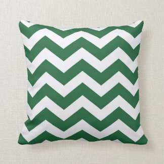 Groene en witte Chevron Stripes Kussen
