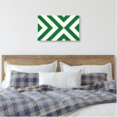 Groene en Witte Chevrons Canvas Afdruk (Insitu (Slaapkamer))