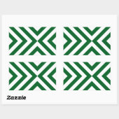 Groene en Witte Chevrons Rechthoekige Sticker (Vel)