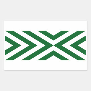 Groene en Witte Chevrons Rechthoekige Sticker