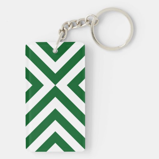 Groene en Witte Chevrons Sleutelhanger (achterkant)