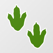 Groene en witte dinosaurus Voetafdruk op zaterdag Raamsticker (Vel)