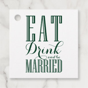Groene en Witte Drink en huwelijkshuwelijk Bedankjes Labels