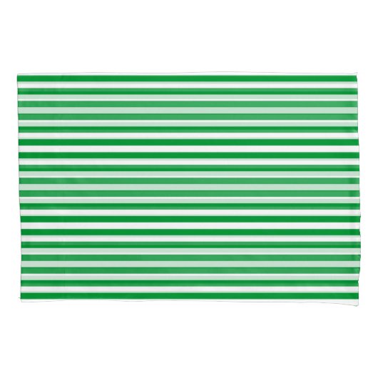 Groene en witte  dunne strepen kussensloop (Voorkant-Links)