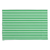 Groene en witte  dunne strepen kussensloop (Voorkant-Rechts)