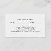 Groene en Witte Floral Hair Stylist Benoeming B Afsprakenkaartje (Achterkant)