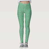 Groene en Witte Geruit Leggings (Voorkant)