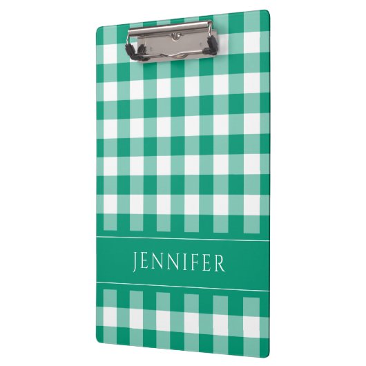 Groene en witte Gingham Gingham Gecontroleerde Pat Klembord (Links)