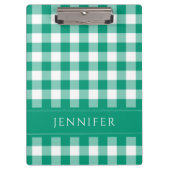 Groene en witte Gingham Gingham Gecontroleerde Pat Klembord (Voorkant)