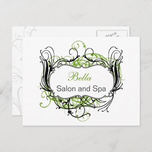 Groene en witte grafische kaart Hartelijk dank (Voorkant / Achterkant)