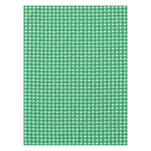 Groene en witte harten - Argyle Patroon Tafelkleed (Voorkant)