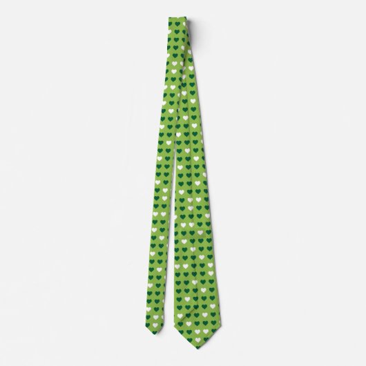 Groene en witte harten St. Patrick Day Stropdas (Achterkant)