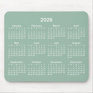 Groene en witte kalender muismat
