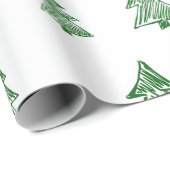 Groene en witte kerstboom afdrukken cadeaupapier (Rol Hoek)