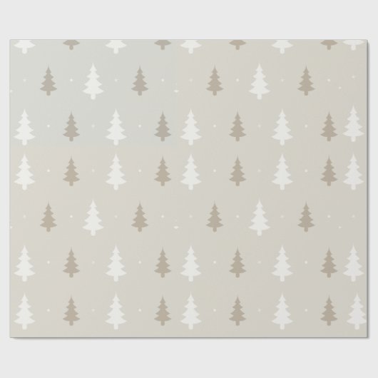 Groene en witte kerstboom Moderne kerst Cadeaupapier (Vlak)