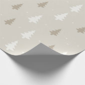 Groene en witte kerstboom Moderne kerst Cadeaupapier (Hoek)