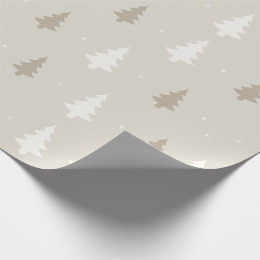 Groene en witte kerstboom Moderne kerst Cadeaupapier (Hoek)