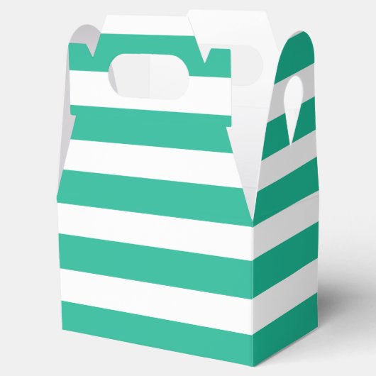Groene en witte klapstoelstrips bedankdoosjes (Geopend)