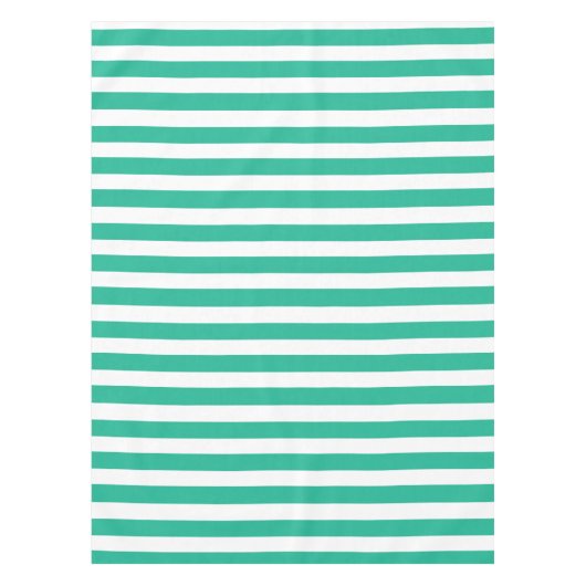 Groene en witte klapstoelstrips tafelkleed (Voorkant)