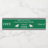 Groene en Witte Klasse Reunion Waterfles Labels Waterfles Etiket (Enkel label)