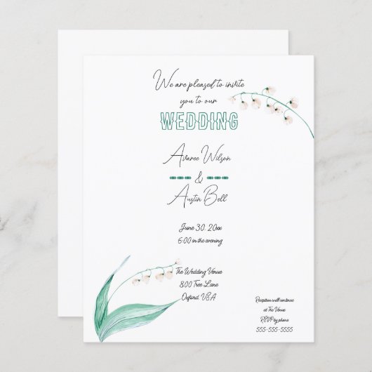 Groene en Witte Lelie van de Vallei (Voorkant / Achterkant)