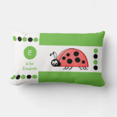 Groene en witte lieveheersbeestje kinderen monogra kussen (Voorkant)