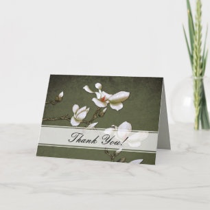 Groene en Witte Magnolia Dankkaart Bedankkaart