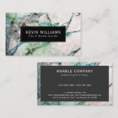 Groene en witte marmer Stone textuur Visitekaartje (Voorkant / Achterkant)