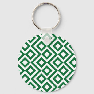 Groene en Witte Meander Sleutelhanger