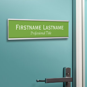 Groene en Witte Naam en Professionele Titel Deurbordje