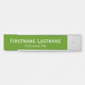Groene en Witte Naam en Professionele Titel Deurbordje (Voorkant)