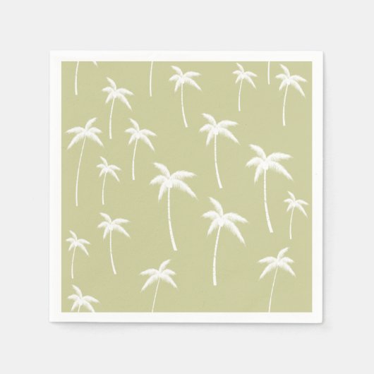 Groene en witte palmbomen servetten (Voorkant)