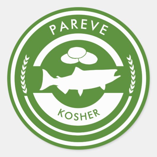 Groene en Witte Pareve Label Kosher Vis (Voorkant)