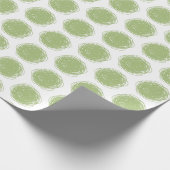 Groene en witte poka Dot Scribbles Cadeaupapier (Hoek)