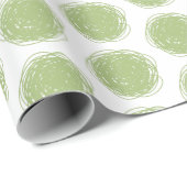 Groene en witte poka Dot Scribbles Cadeaupapier (Rol Hoek)