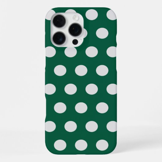 Groene en Witte poka Dots iPhone Hoesje (Achterkant)