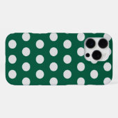 Groene en Witte poka Dots iPhone Hoesje (Achterkant horizontaal)