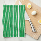 Groene en witte poka Dots Kitchen Towel Theedoek (Quarter Fold)