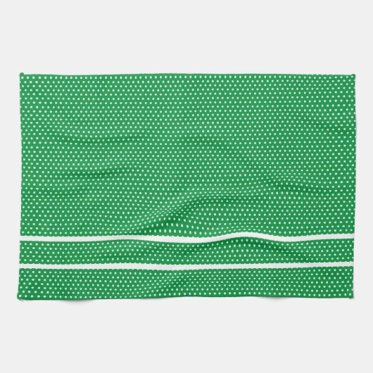 Groene en witte poka Dots Kitchen Towel Theedoek (Horizontaal)