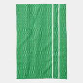 Groene en witte poka Dots Kitchen Towel Theedoek (Verticaal)