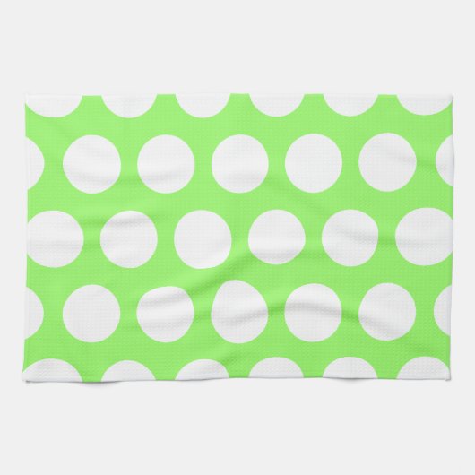 Groene en Witte poka Dots Theedoek (Horizontaal)