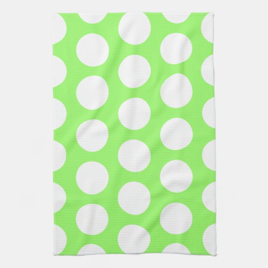 Groene en Witte poka Dots Theedoek (Verticaal)