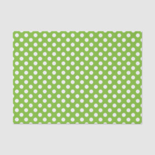 Groene en Witte poka Dots Tissuepapier