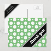 Groene en Witte Polka Dot Dank u Briefkaarten (Voorkant / Achterkant)
