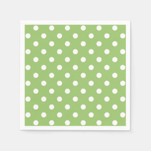 Groene en witte Polka Dots servetten