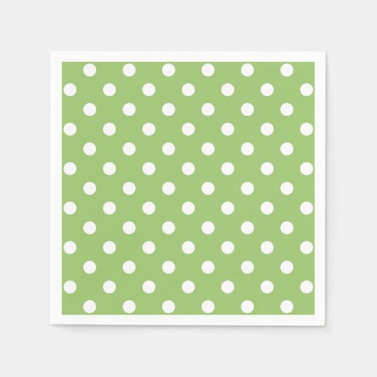 Groene en witte Polka Dots servetten (Voorkant)