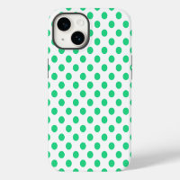 Groene en witte polka stippen
