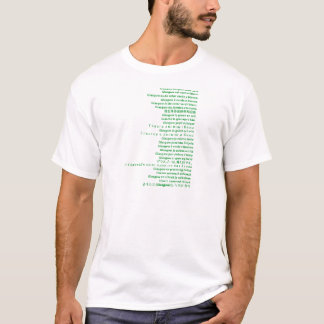 Groene en witte polyglot t-shirt