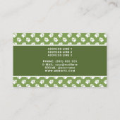 Groene en witte pootjes en fotosjabloon - Dog Trai Visitekaartje (Achterkant)