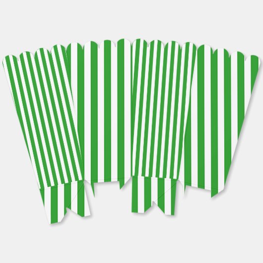 Groene en witte popcorn bedankdoosjes (Ongevouwen)